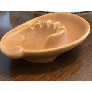Vintage USA McCoy Orange Mid-Century Modern Cigarette Ash Tray